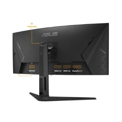 ASUS TUF Gaming VG34VQEL1A - Monitor a LED - gaming - curvato - 34" - 3440 x 1440 UWQHD @ 100 Hz - VA - 300 cd/m² - 3000:1 - HDR10 - 1 ms - 2xHDMI, DisplayPort - altoparlanti - nero